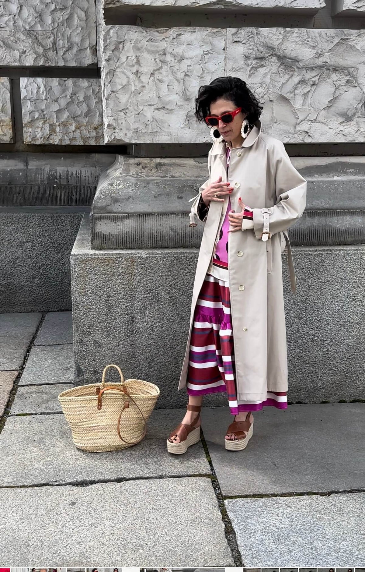 Jenna skirt worn front — model wearing Aleksandra Viktor exclusively tailored luxury silk ikat skirt