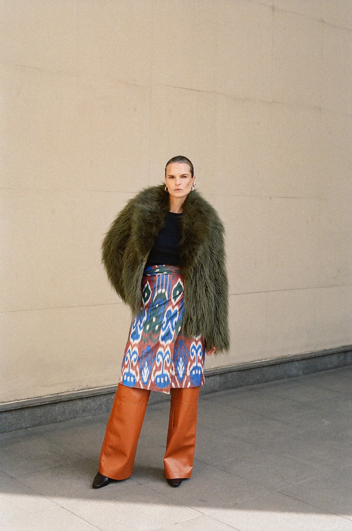Maja skirt by Aleksandra Viktor — handwoven luxury ikat silk skirt in traditional Central Asian pattern