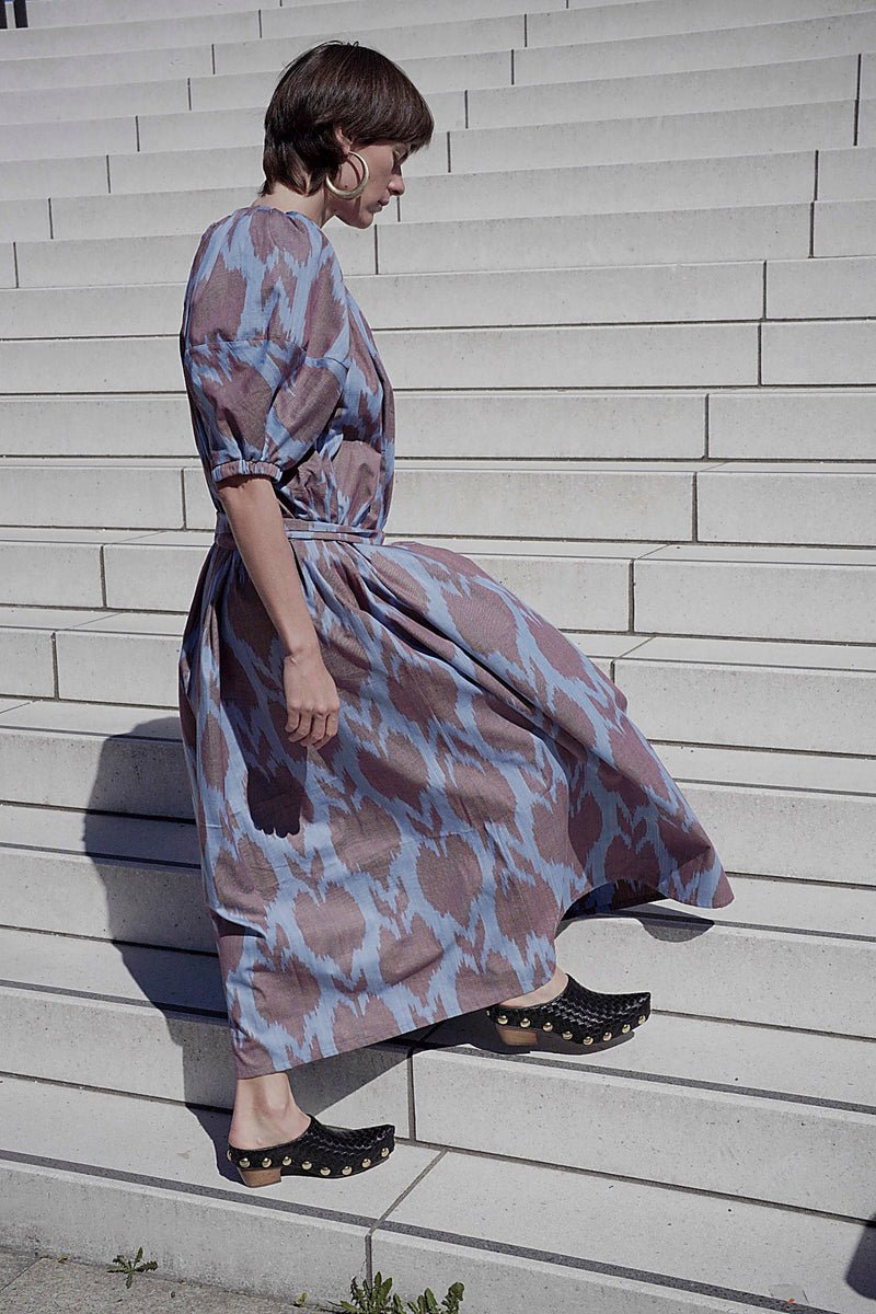 Dagmar Luxury Ikat Cotton Maxi Dress — Handwoven Berlin