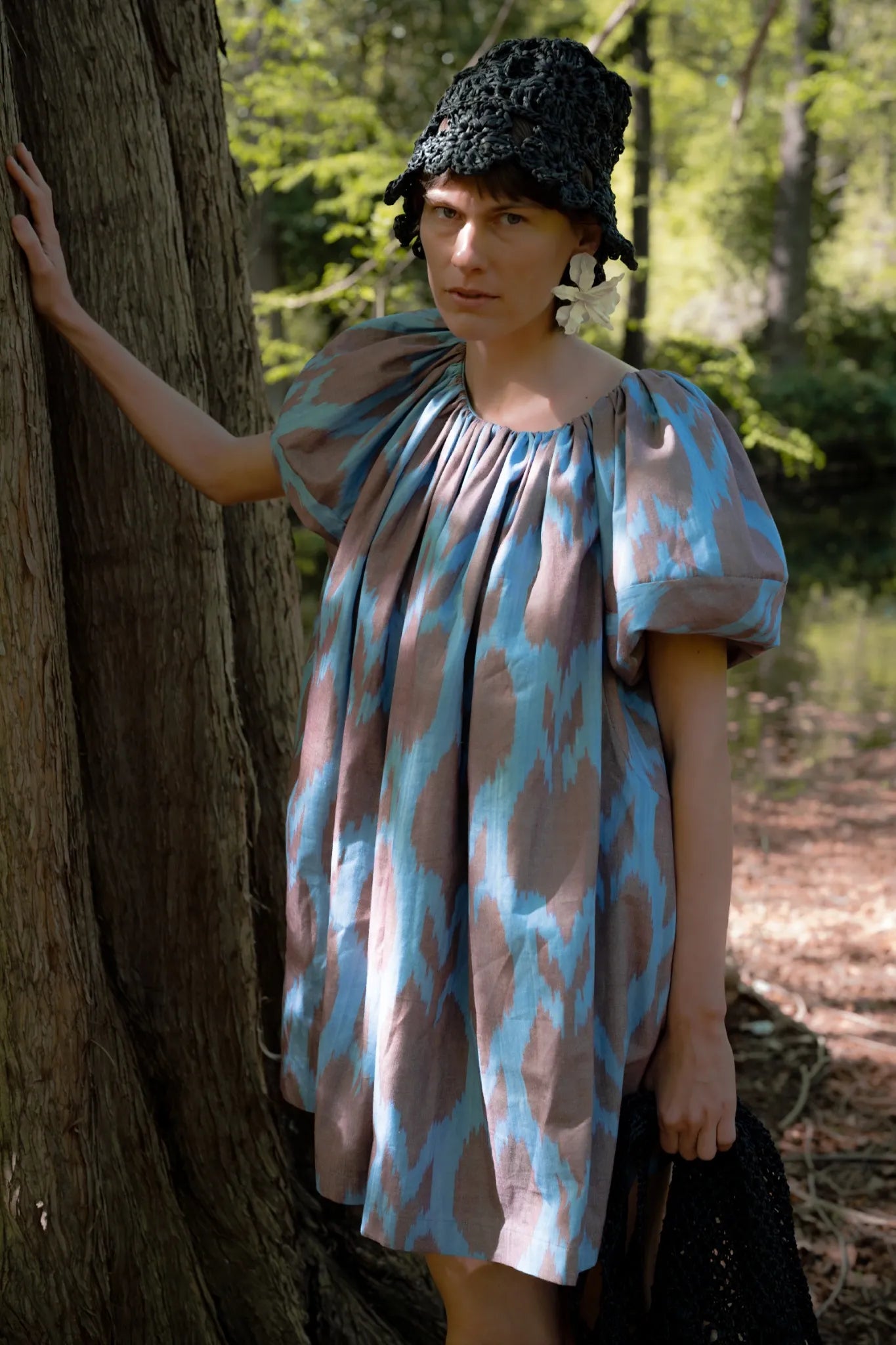 Ela Ikat Cotton Short Dress