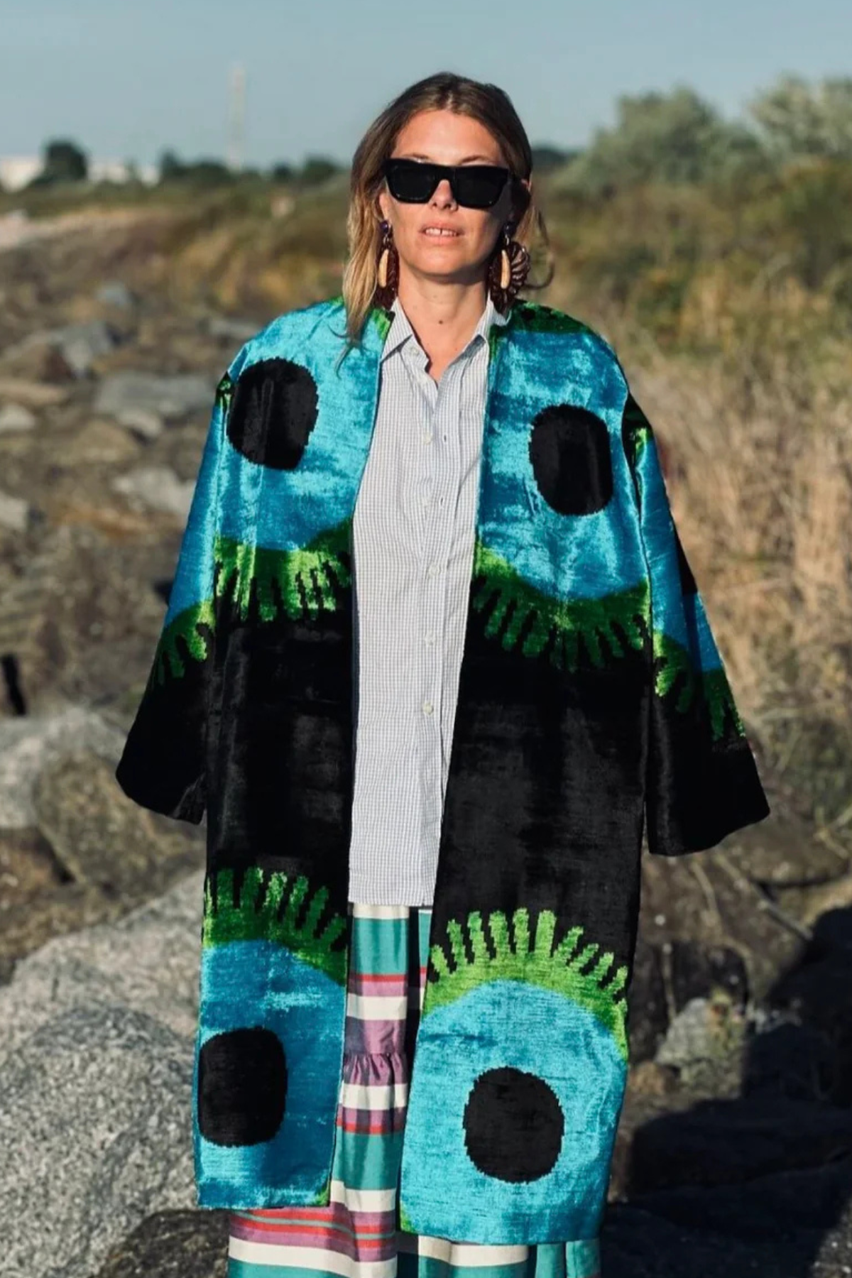 Deborah velvet silk coat