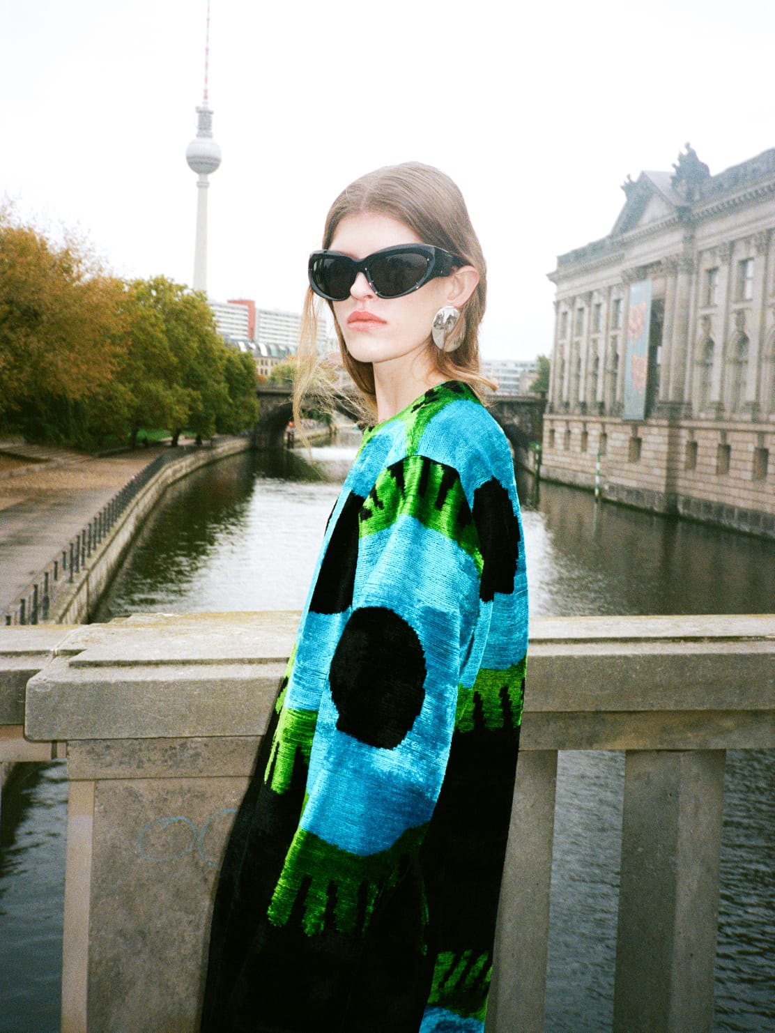 Deborah velvet silk coat side view — Aleksandra Viktor exclusively tailored ikat velvet outerwear