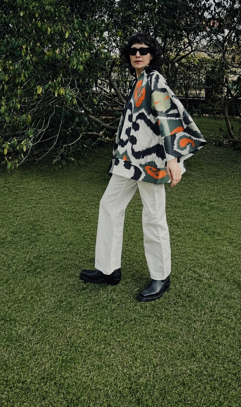 Sandra Luxury Ikat Silk Cotton Jacket