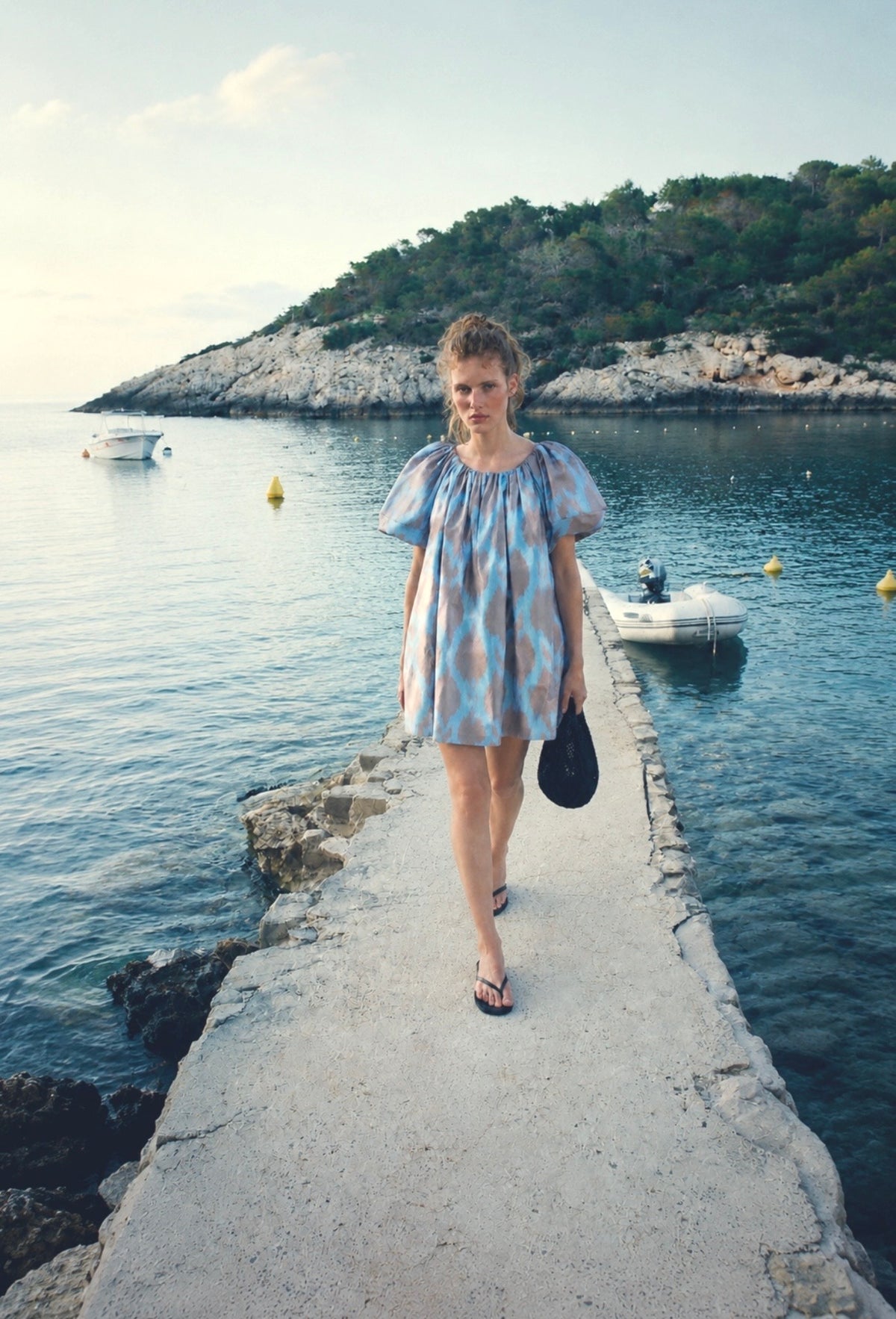 Ela Luxury Ikat Cotton Short Dress