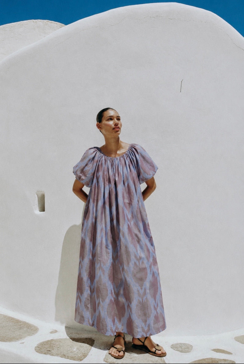 Dagmar Luxury Ikat Cotton Maxi Dress