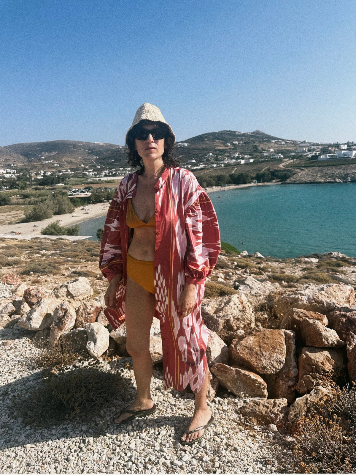 Sophie Luxus-Ikat-Baumwollkleid
