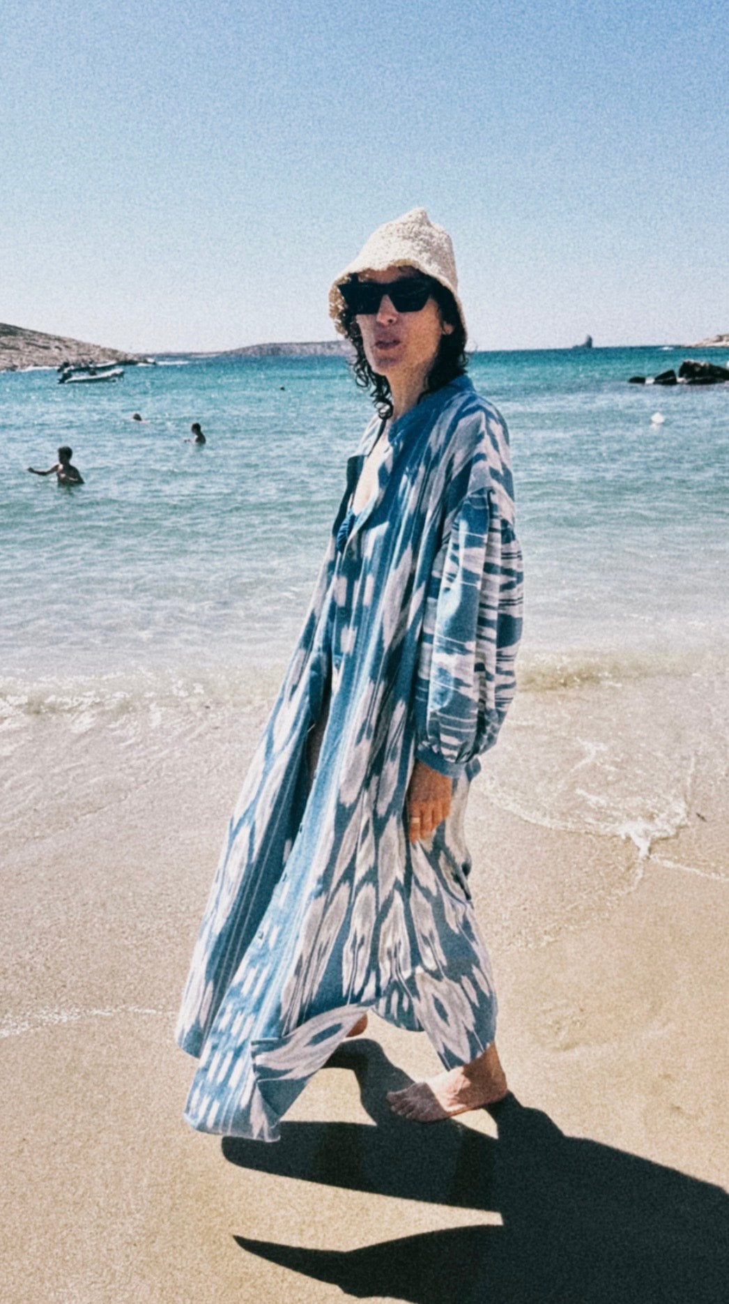 Victoria Luxury Ikat Cotton Dress