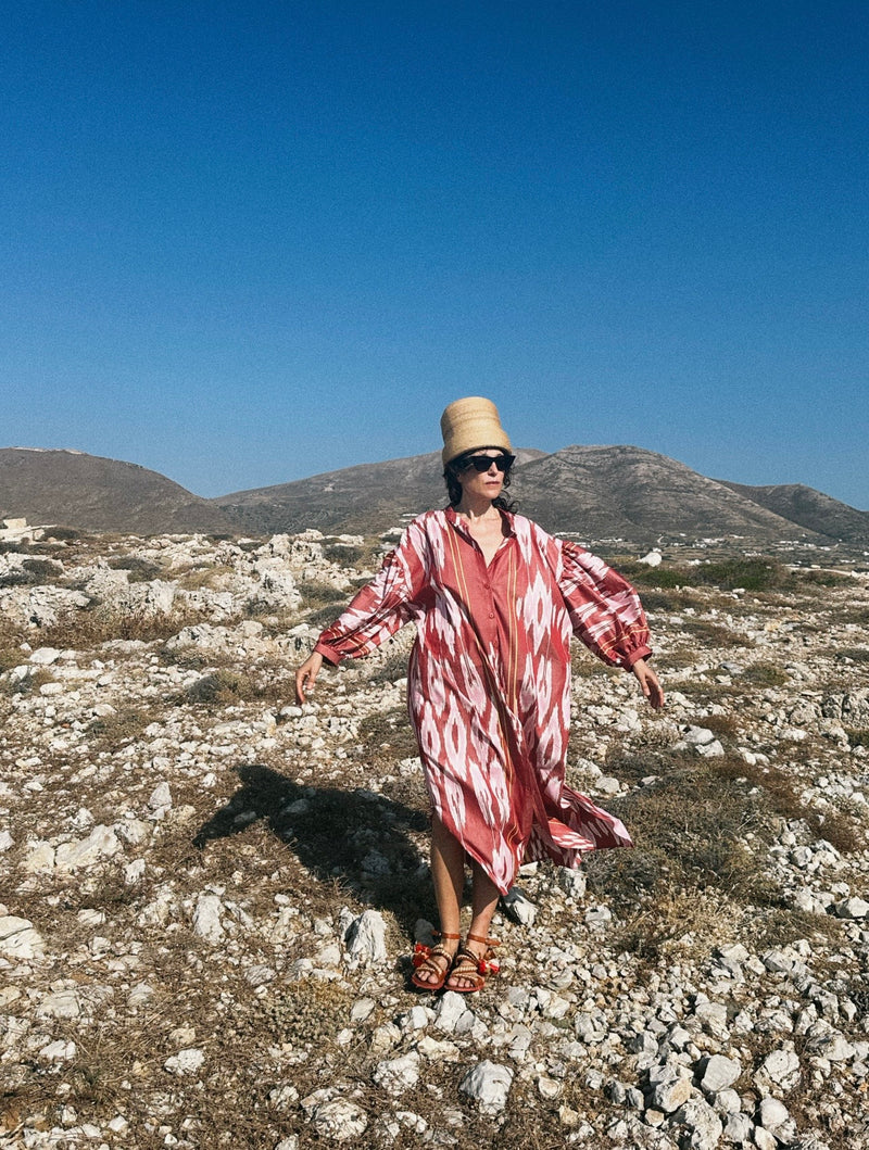 Sophie Luxury Ikat Cotton Dress
