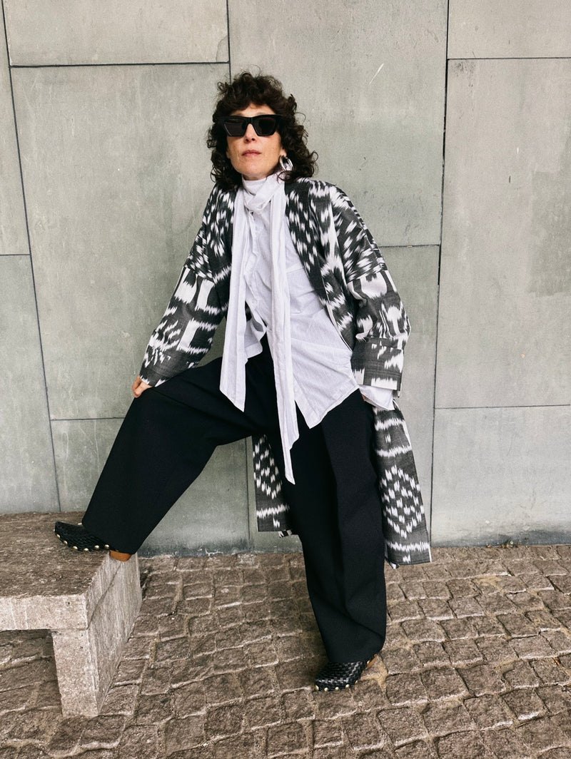 Vida Ikat Silk Coat