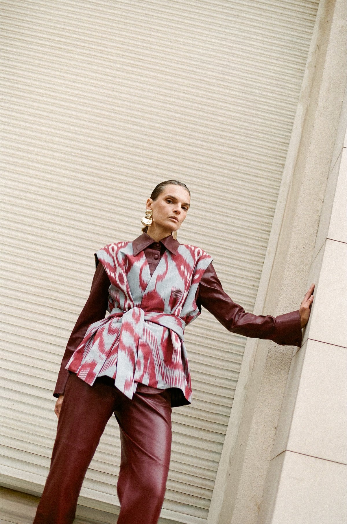 Theresa vest back view — Aleksandra Viktor bespoke handwoven silk vest