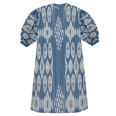 Victoria dress full length front view — Aleksandra Viktor sustainably handcrafted luxury ikat garment
