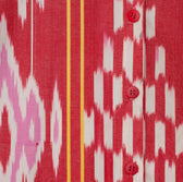 Sophie dress close-up — double ikat weaving detail by Aleksandra Viktor master artisans
