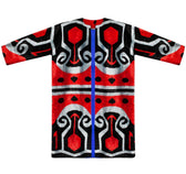 Golda velvet silk coat close up front view — Aleksandra Viktor sustainably handcrafted luxury velvet ikat garment