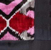 Marjorie short coat close-up — double ikat weaving detail by Aleksandra Viktor master artisans