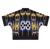 Zuza short coat back view — Aleksandra Viktor bespoke handwoven ikat coat with silk lining