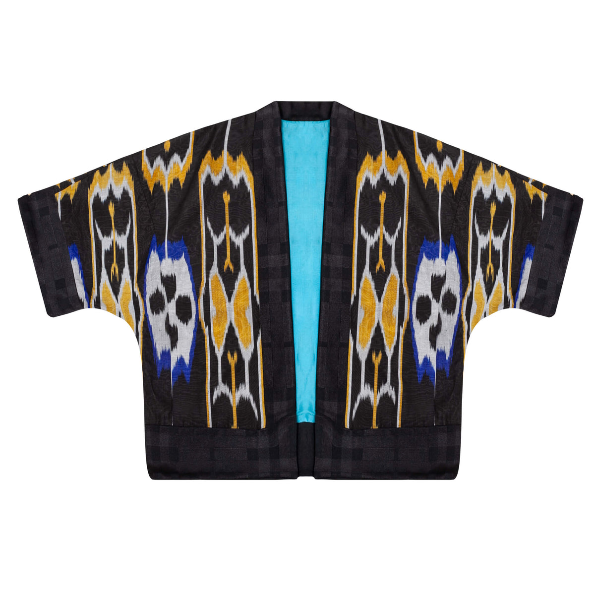 Zuza short coat full length — Aleksandra Viktor sustainably handcrafted luxury ikat garment