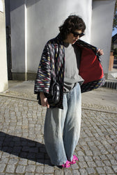 Isabella Short Coat lining view — handwoven ikat short coat by Aleksandra Viktor