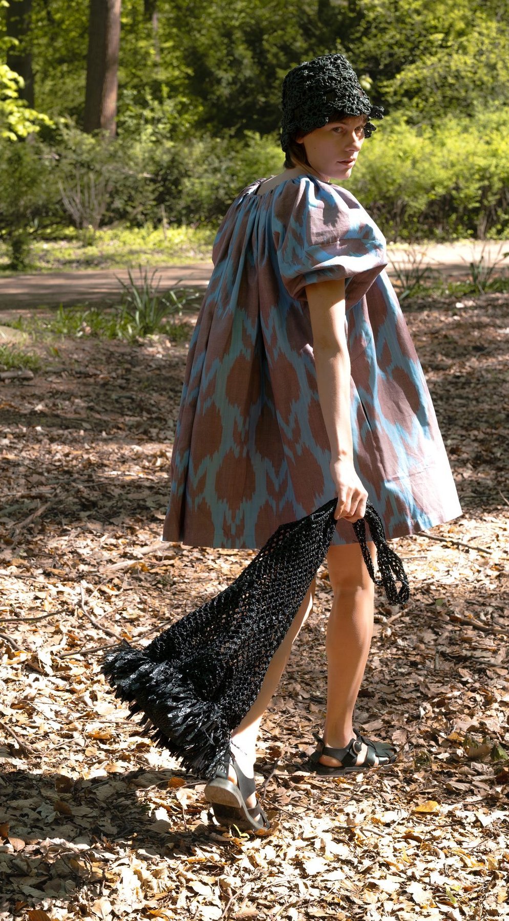 Ela Ikat Cotton Short Dress