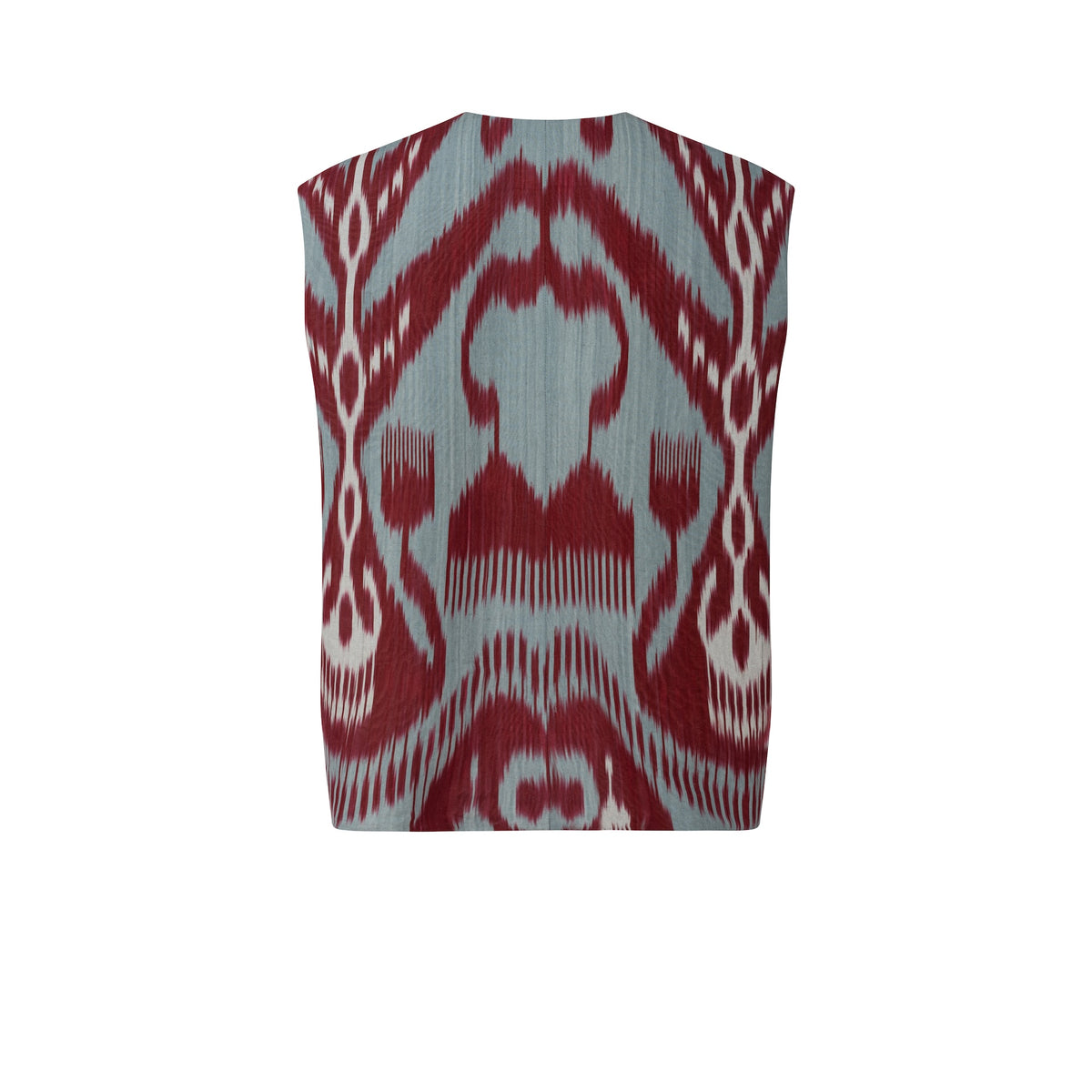 Theresa vest back view — Aleksandra Viktor bespoke handwoven silk vest