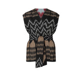 Theresa vest drape — Aleksandra Viktor luxury ikat vest in natural dyed silk