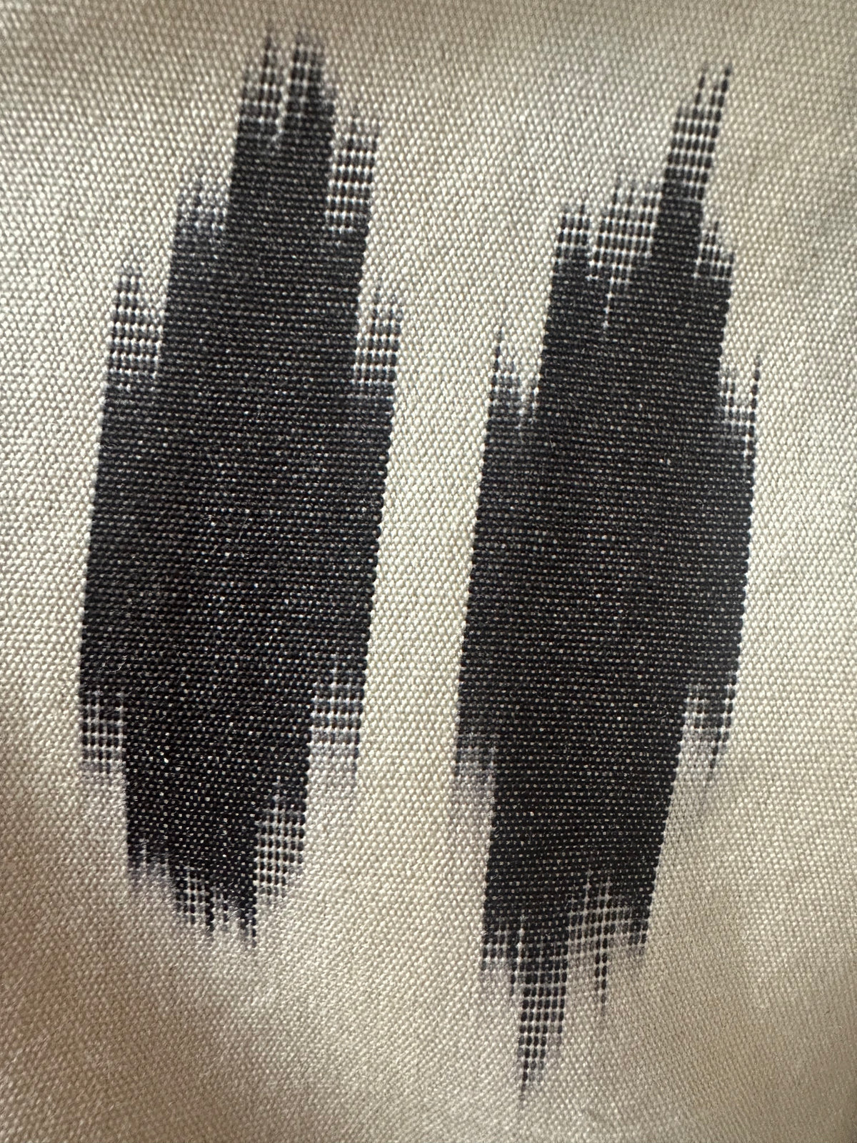Tarima luxury ikat cotton dress fabric close-up — handwoven ikat weaving detail by Aleksandra Viktor master artisans in Uzbekistan
