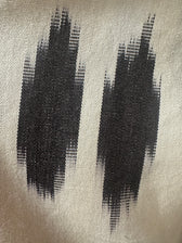 Tarima luxury ikat cotton dress fabric close-up — handwoven ikat weaving detail by Aleksandra Viktor master artisans in Uzbekistan