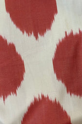 Mafalda luxury ikat cotton blouse detail — handwoven ikat weaving close-up by Aleksandra Viktor artisans in Uzbekistan