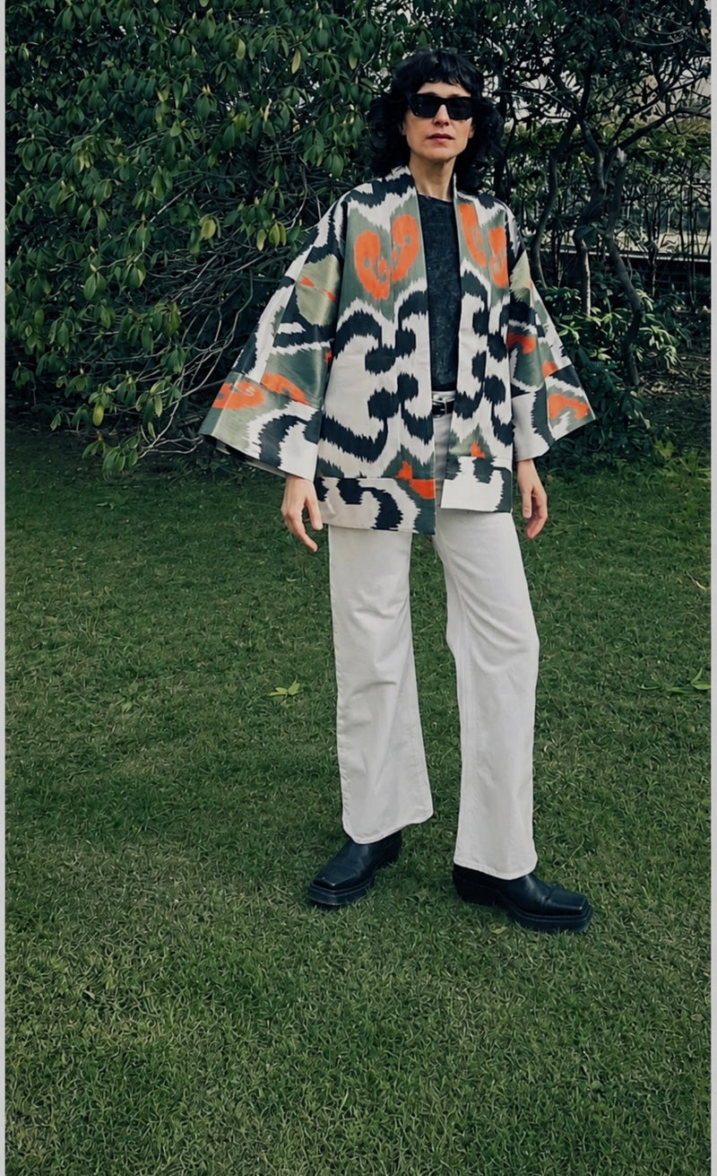 Sandra Luxury Ikat Silk Cotton Jacket