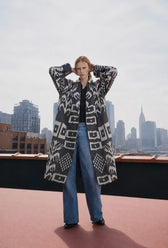 Vida Luxury Ikat Silk Coat