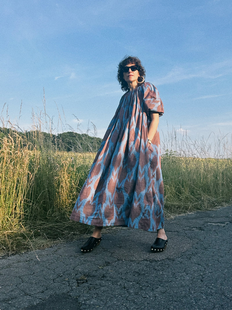 Dagmar Luxury Ikat Cotton Maxi Dress