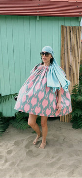 Cora Luxus-Ikat-Baumwollkleid Kurz