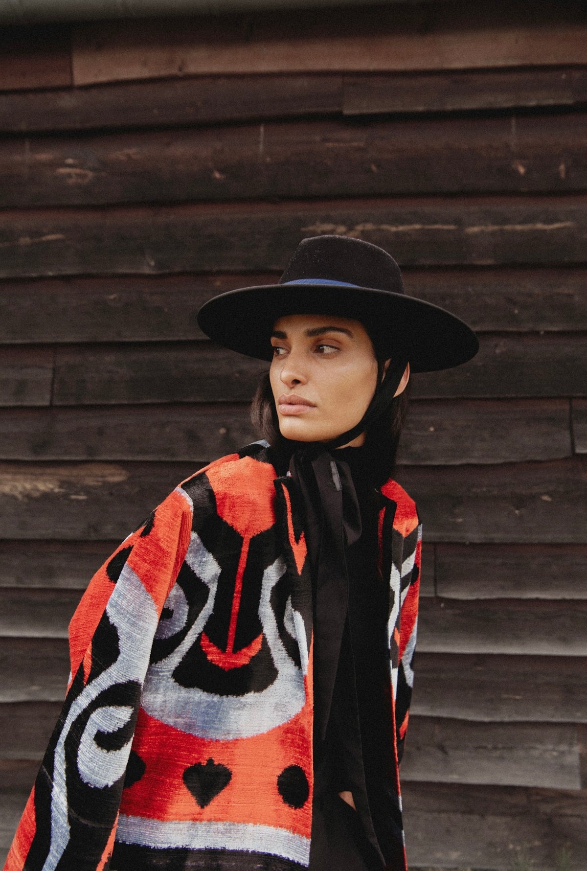 Golda Ikat Velvet Silk Coat