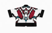 Aleksandra Short Coat back flat lay — handwoven ikat short coat by Aleksandra Viktor