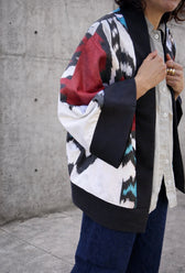 Aleksandra Short Coat detail view — handwoven ikat short coat by Aleksandra Viktor