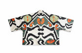 Sandra Short Coat flat lay back view — handwoven ikat cotton short coat by Aleksandra Viktor