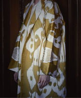 Marta Luxury Ikat Silk Coat — Handwoven Berlin