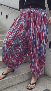 Arianna trousers styling — Aleksandra Viktor bespoke ikat trousers, sustainably handcrafted by master artisans